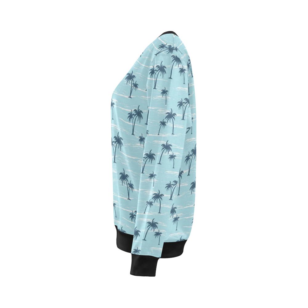 Palm Tree Pattern Print Design PT04 Women Long Sleeve Sweatshirt-JorJune