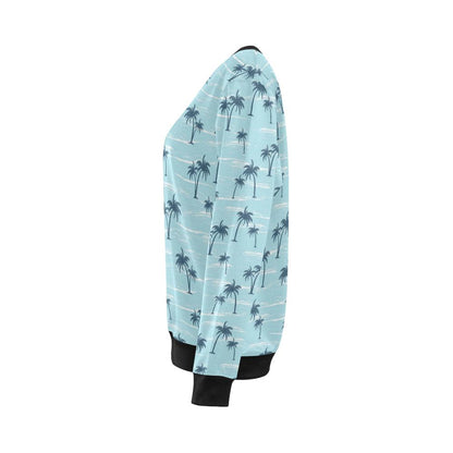 Palm Tree Pattern Print Design PT04 Women Long Sleeve Sweatshirt-JorJune