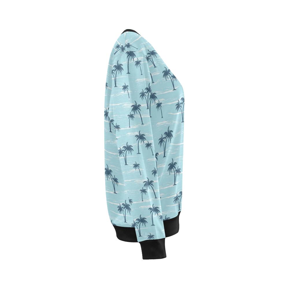 Palm Tree Pattern Print Design PT04 Women Long Sleeve Sweatshirt-JorJune