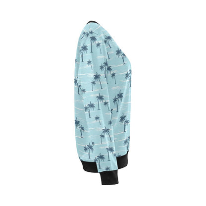 Palm Tree Pattern Print Design PT04 Women Long Sleeve Sweatshirt-JorJune
