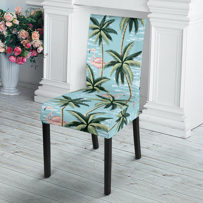 Palm Tree Pattern Print Design PT05 Dining Chair Slipcover-JORJUNE.COM