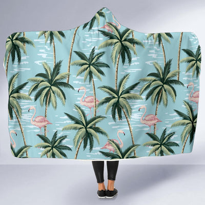 Palm Tree Pattern Print Design PT05 Hooded Blanket-JORJUNE.COM