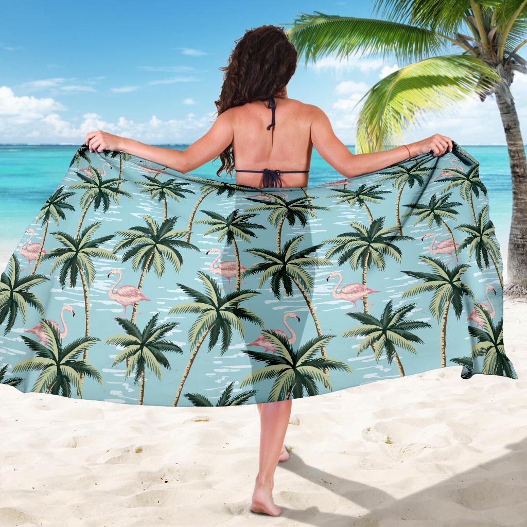 Palm Tree Pattern Print Design PT05 Sarong Pareo Wrap-JORJUNE.COM