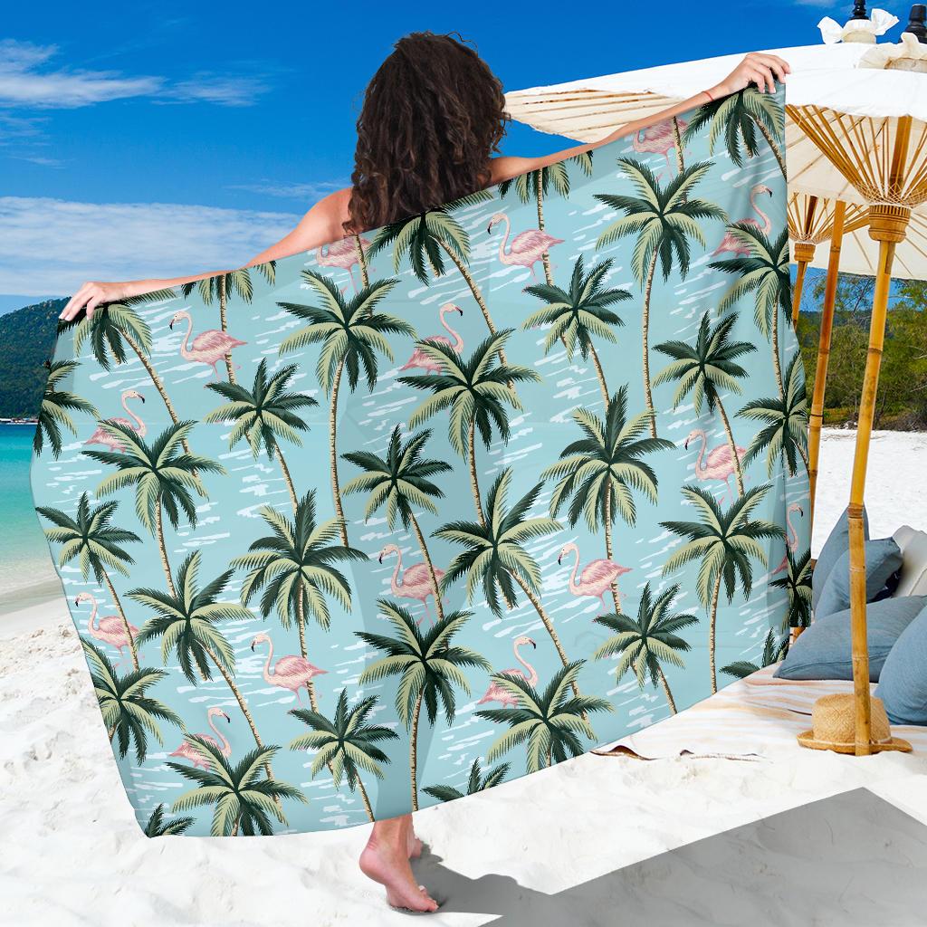 Palm Tree Pattern Print Design PT05 Sarong Pareo Wrap-JORJUNE.COM