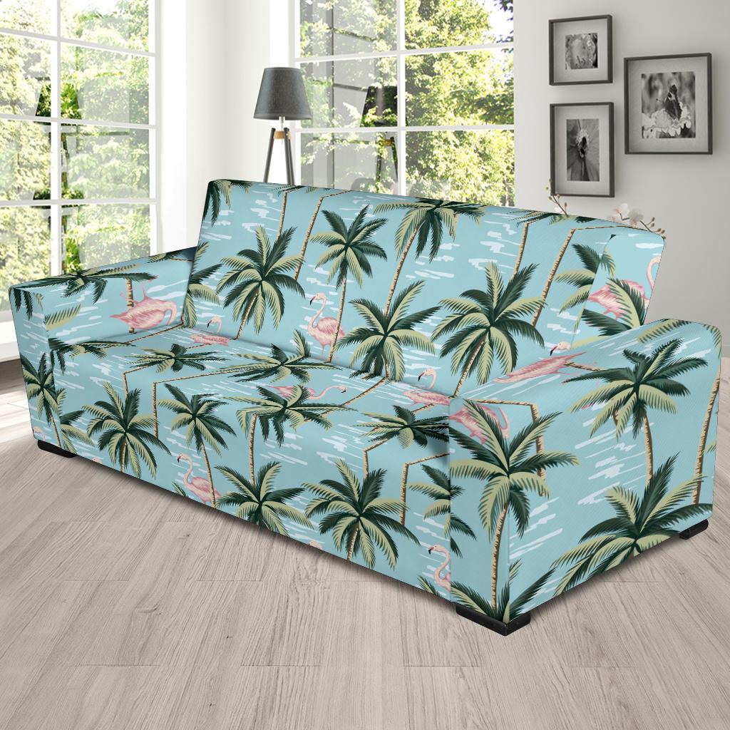 Palm Tree Pattern Print Design PT05 Sofa Slipcover-JORJUNE.COM