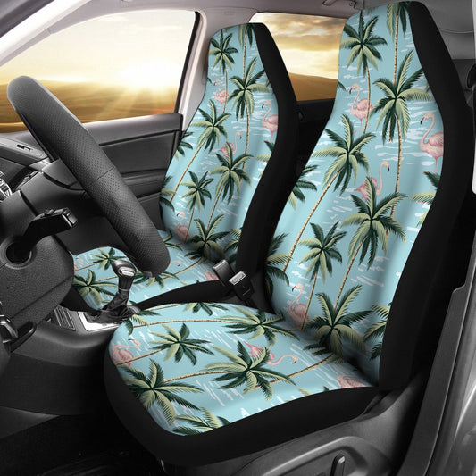 Palm Tree Pattern Print Design PT05 Universal Fit Car Seat Covers-JorJune