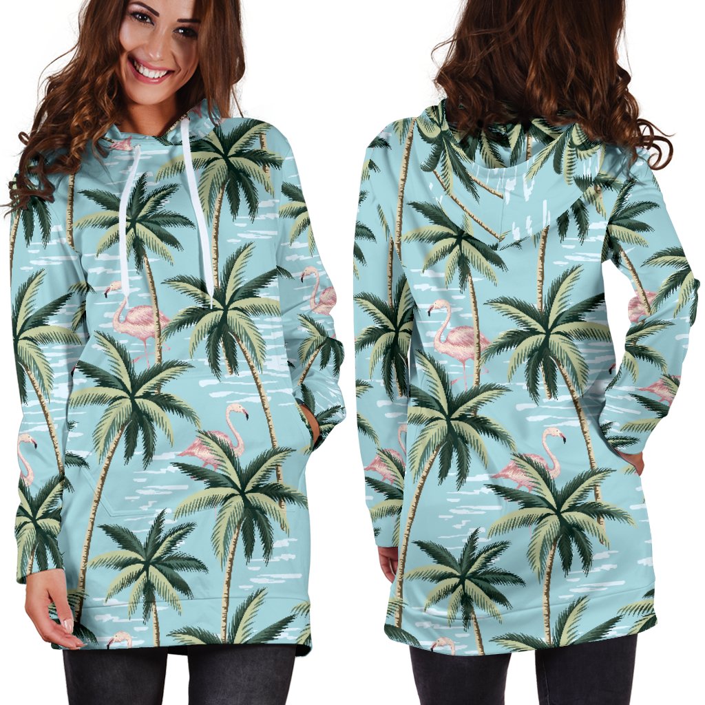 Palm Tree Pattern Print Design PT05 Women Hoodie Dress