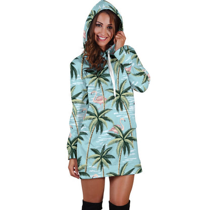 Palm Tree Pattern Print Design PT05 Women Hoodie Dress