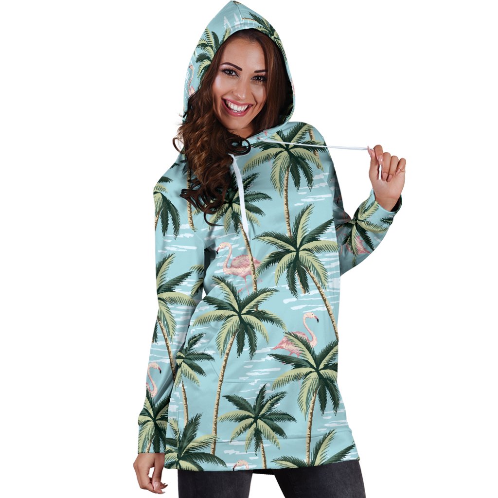 Palm Tree Pattern Print Design PT05 Women Hoodie Dress