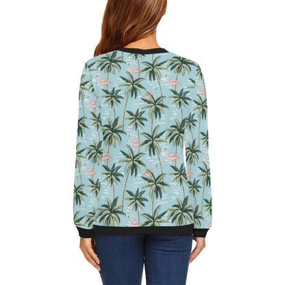 Palm Tree Pattern Print Design PT05 Women Long Sleeve Sweatshirt-JorJune