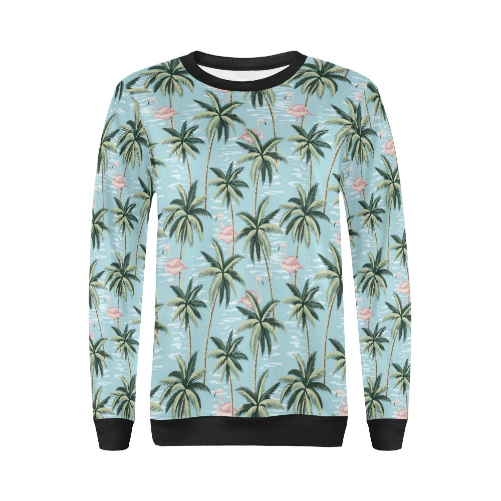 Palm Tree Pattern Print Design PT05 Women Long Sleeve Sweatshirt-JorJune