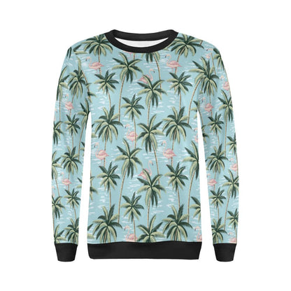 Palm Tree Pattern Print Design PT05 Women Long Sleeve Sweatshirt-JorJune