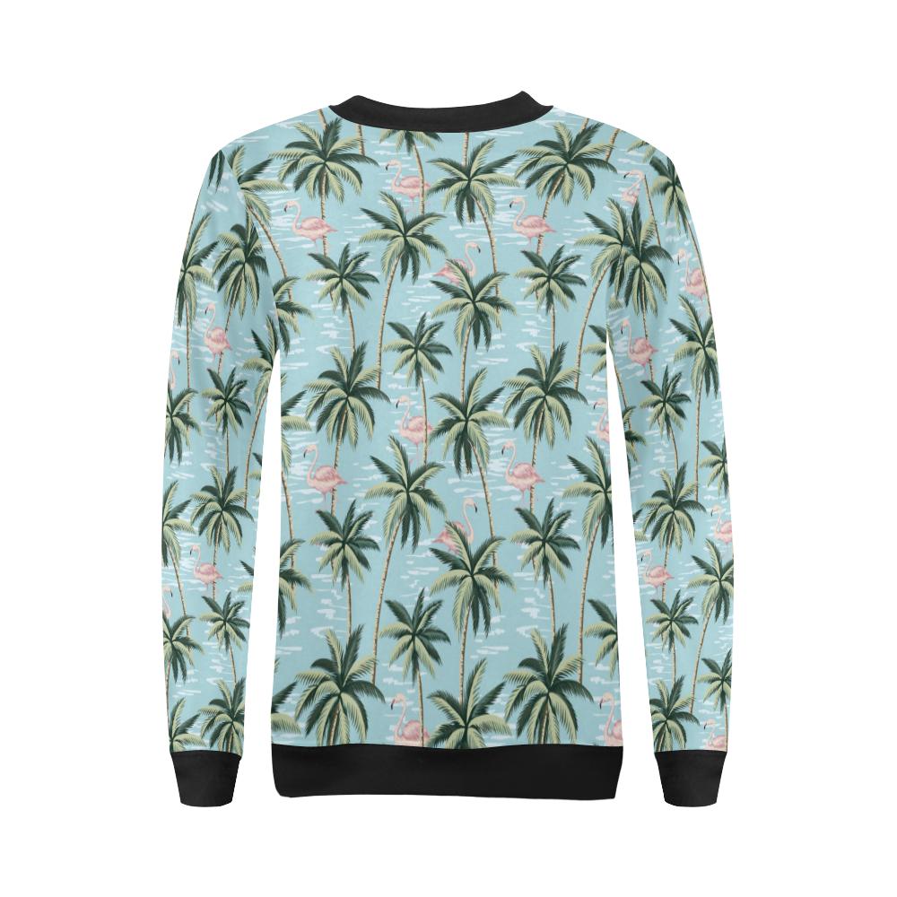 Palm Tree Pattern Print Design PT05 Women Long Sleeve Sweatshirt-JorJune