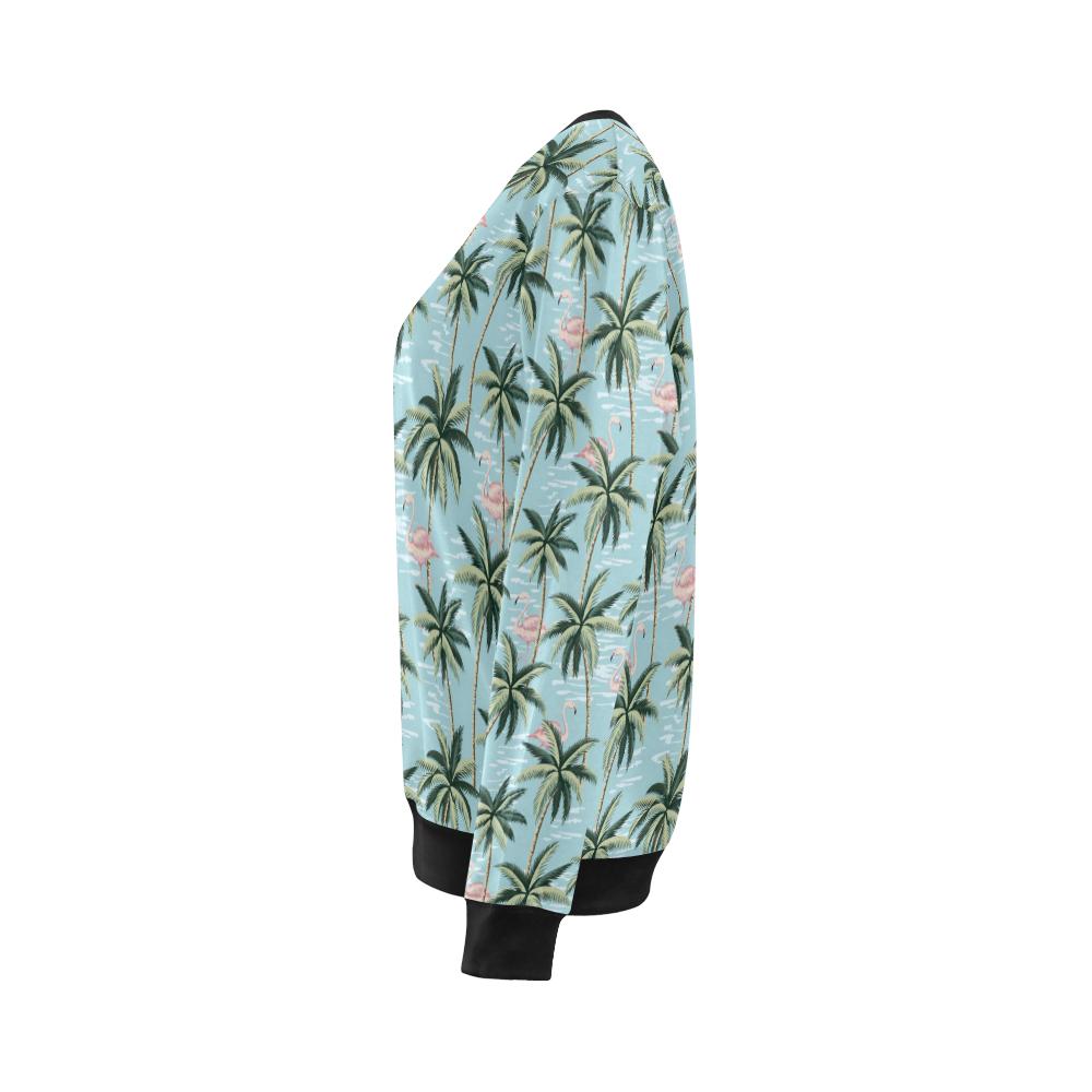 Palm Tree Pattern Print Design PT05 Women Long Sleeve Sweatshirt-JorJune