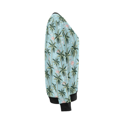 Palm Tree Pattern Print Design PT05 Women Long Sleeve Sweatshirt-JorJune