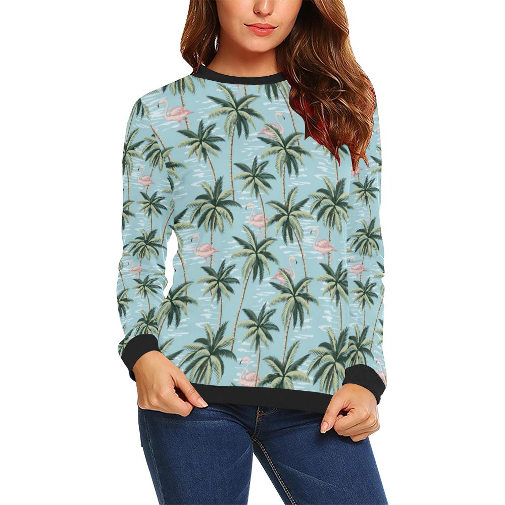 Palm Tree Pattern Print Design PT05 Women Long Sleeve Sweatshirt-JorJune