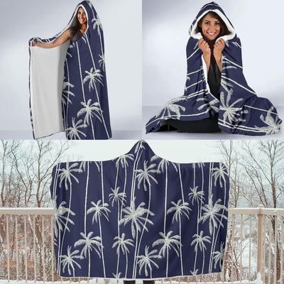 Palm Tree Pattern Print Design PT06 Hooded Blanket-JORJUNE.COM