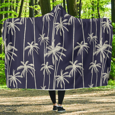 Palm Tree Pattern Print Design PT06 Hooded Blanket-JORJUNE.COM