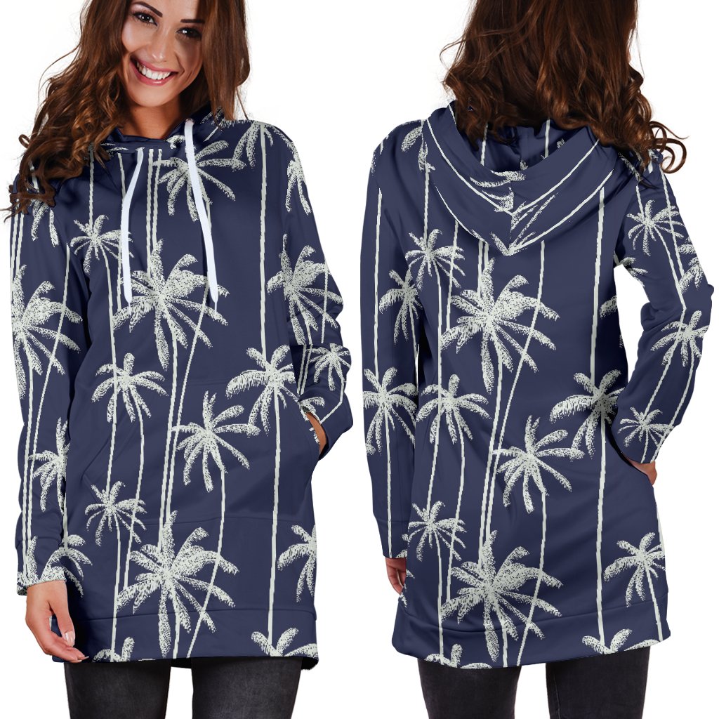 Palm Tree Pattern Print Design PT06 Women Hoodie Dress