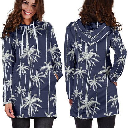 Palm Tree Pattern Print Design PT06 Women Hoodie Dress