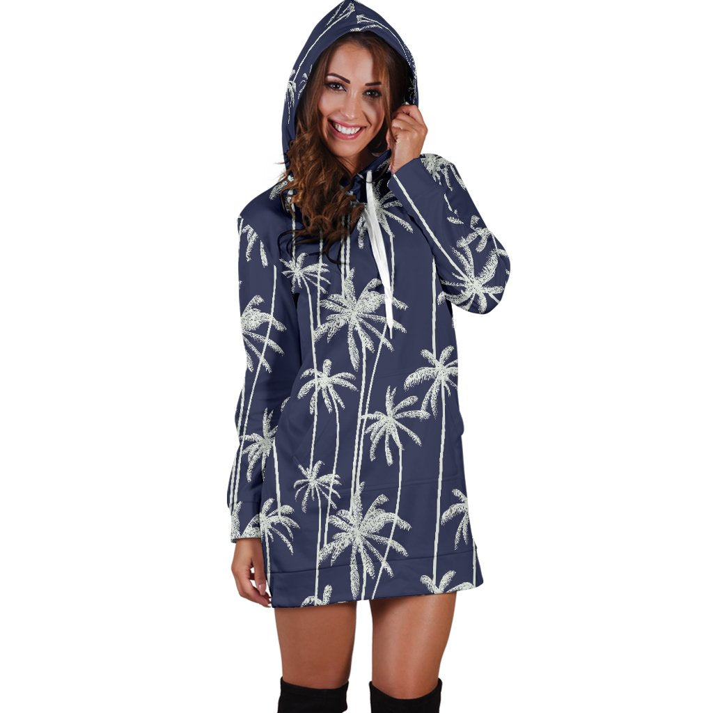 Palm Tree Pattern Print Design PT06 Women Hoodie Dress
