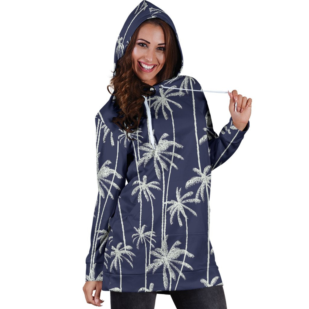 Palm Tree Pattern Print Design PT06 Women Hoodie Dress