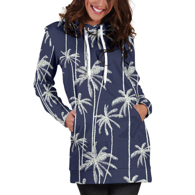Palm Tree Pattern Print Design PT06 Women Hoodie Dress