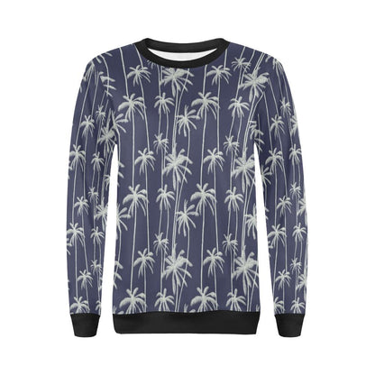 Palm Tree Pattern Print Design PT06 Women Long Sleeve Sweatshirt-JorJune