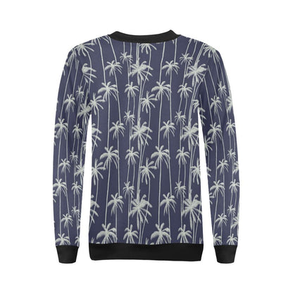 Palm Tree Pattern Print Design PT06 Women Long Sleeve Sweatshirt-JorJune