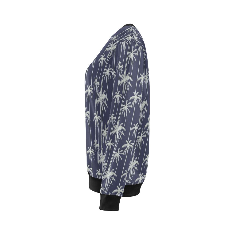 Palm Tree Pattern Print Design PT06 Women Long Sleeve Sweatshirt-JorJune