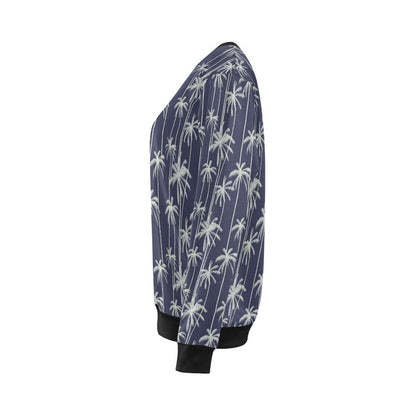 Palm Tree Pattern Print Design PT06 Women Long Sleeve Sweatshirt-JorJune