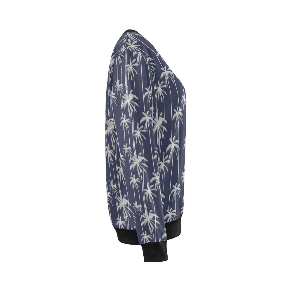 Palm Tree Pattern Print Design PT06 Women Long Sleeve Sweatshirt-JorJune