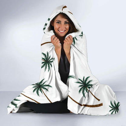 Palm Tree Pattern Print Design PT07 Hooded Blanket-JORJUNE.COM