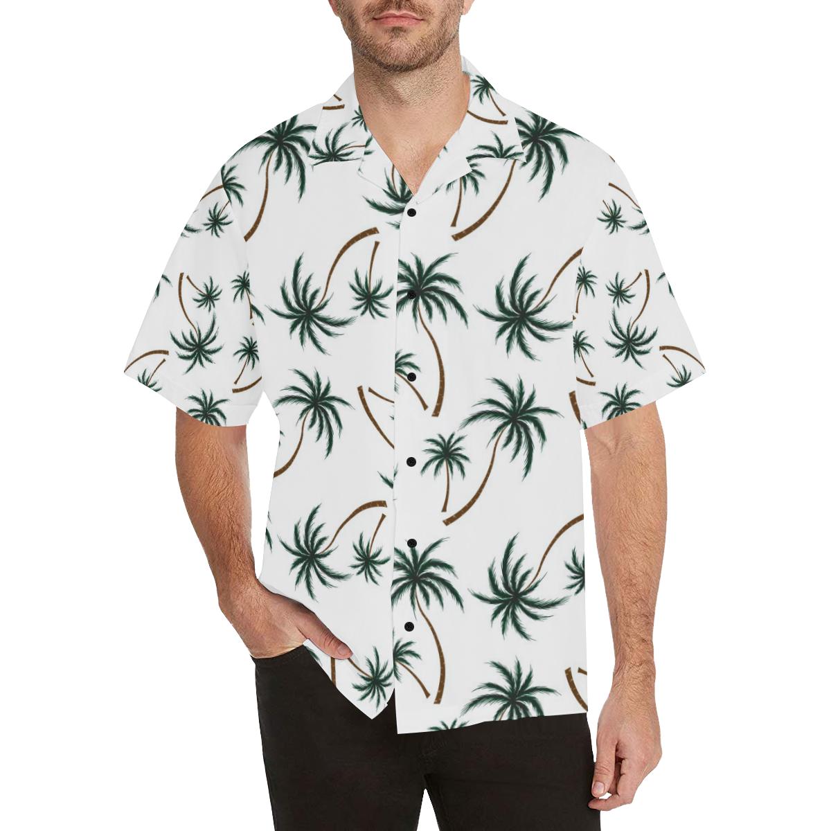 Palm Tree Pattern Print Design PT07 Men Hawaiian Shirt-JorJune
