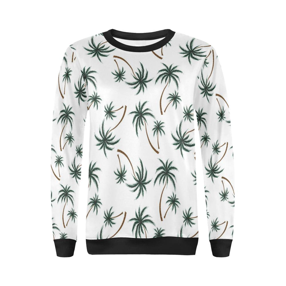 Palm Tree Pattern Print Design PT07 Women Long Sleeve Sweatshirt-JorJune