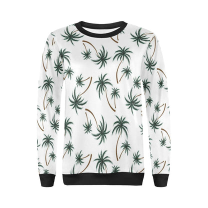Palm Tree Pattern Print Design PT07 Women Long Sleeve Sweatshirt-JorJune