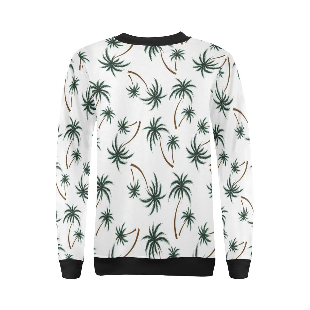 Palm Tree Pattern Print Design PT07 Women Long Sleeve Sweatshirt-JorJune