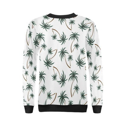 Palm Tree Pattern Print Design PT07 Women Long Sleeve Sweatshirt-JorJune