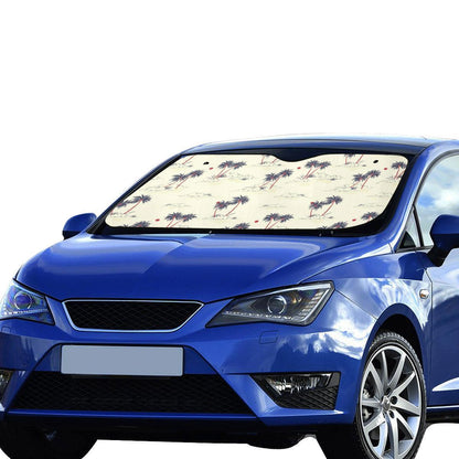 Palm Tree Pattern Print Design PT08 Car Sun Shade-JorJune