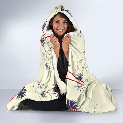 Palm Tree Pattern Print Design PT08 Hooded Blanket-JORJUNE.COM