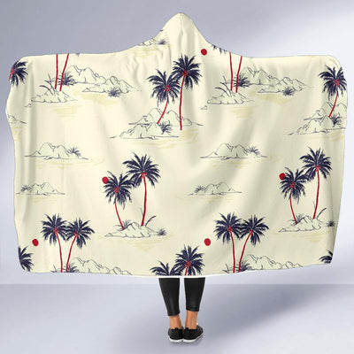 Palm Tree Pattern Print Design PT08 Hooded Blanket-JORJUNE.COM