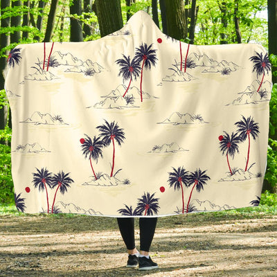 Palm Tree Pattern Print Design PT08 Hooded Blanket-JORJUNE.COM