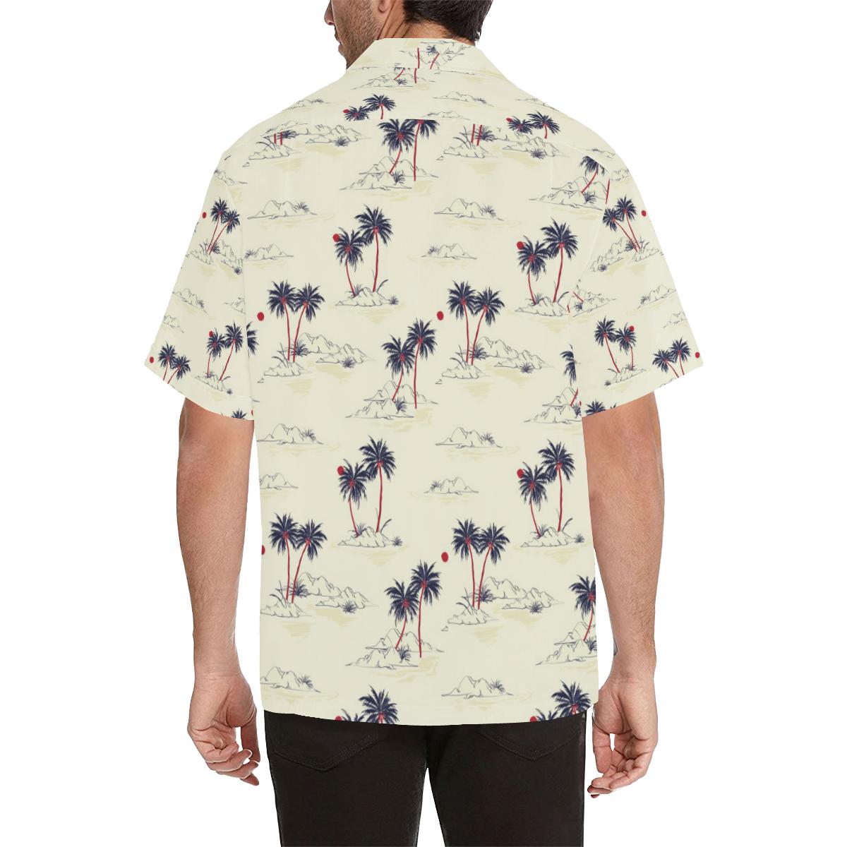 Palm Tree Pattern Print Design PT08 Men Hawaiian Shirt-JorJune