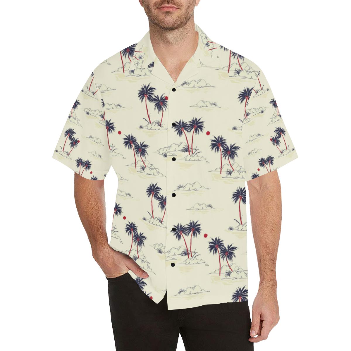 Palm Tree Pattern Print Design PT08 Men Hawaiian Shirt-JorJune
