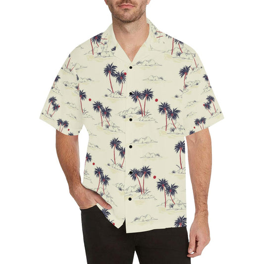 Palm Tree Pattern Print Design PT08 Men Hawaiian Shirt-JorJune