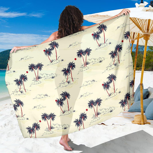 Palm Tree Pattern Print Design PT08 Sarong Pareo Wrap-JORJUNE.COM
