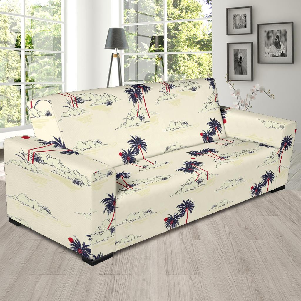 Palm Tree Pattern Print Design PT08 Sofa Slipcover-JORJUNE.COM