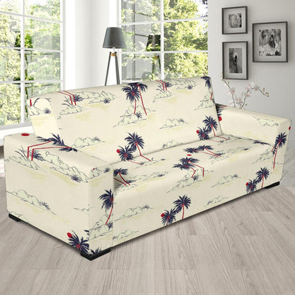Palm Tree Pattern Print Design PT08 Sofa Slipcover-JORJUNE.COM