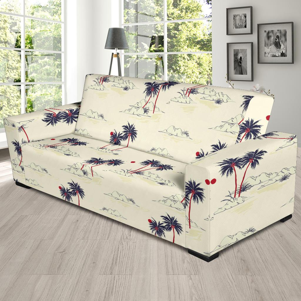 Palm Tree Pattern Print Design PT08 Sofa Slipcover-JORJUNE.COM