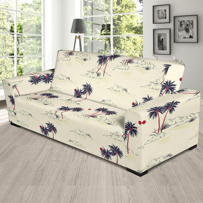 Palm Tree Pattern Print Design PT08 Sofa Slipcover-JORJUNE.COM